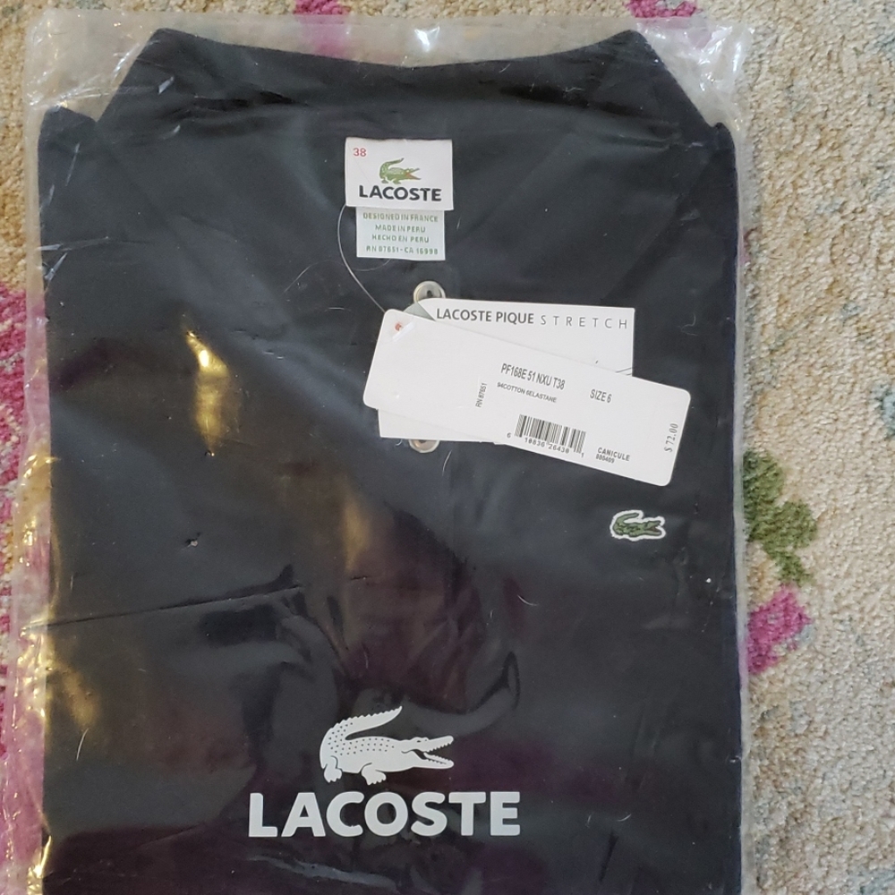 Black lacoste polo